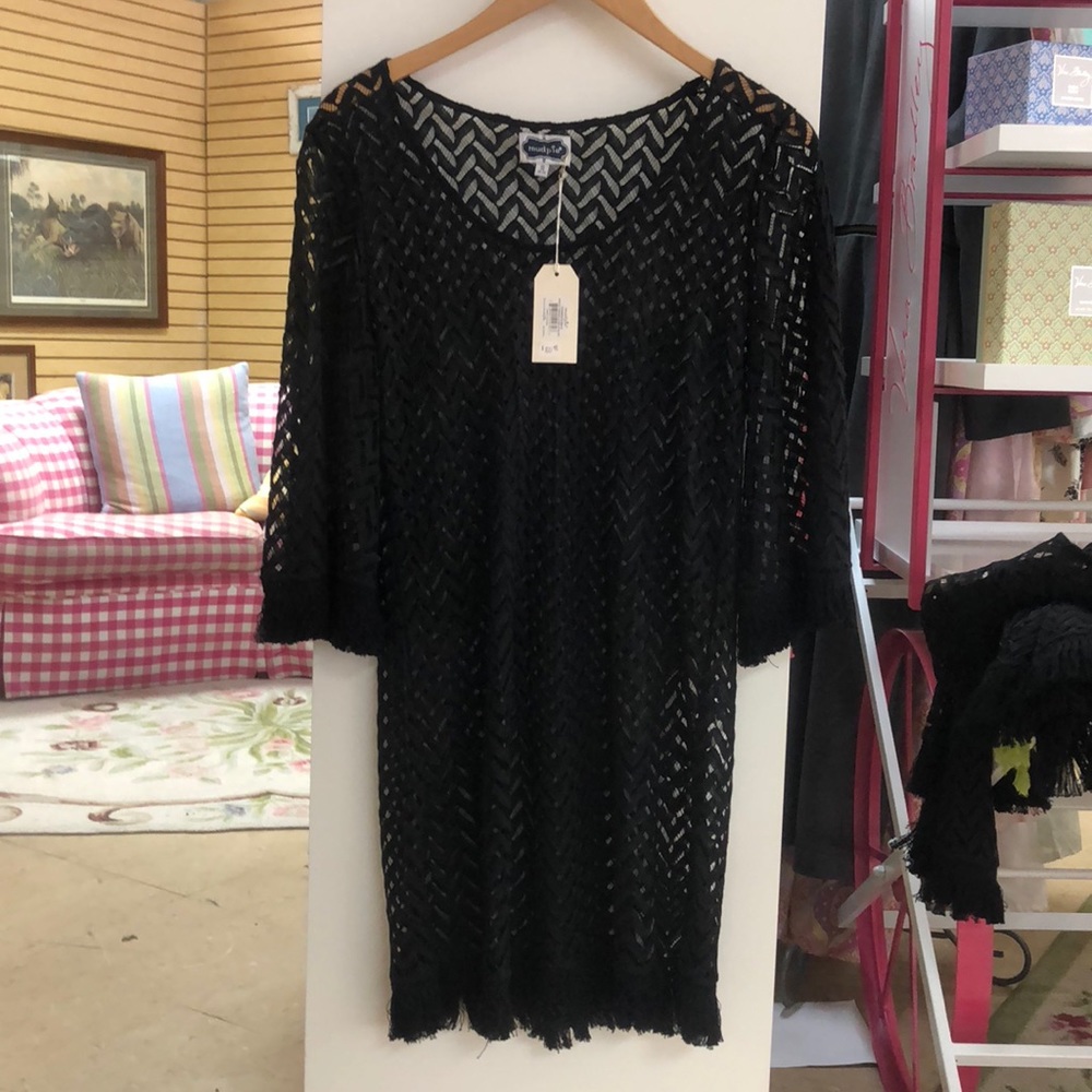Mudpie Fringed Cover Up - Black